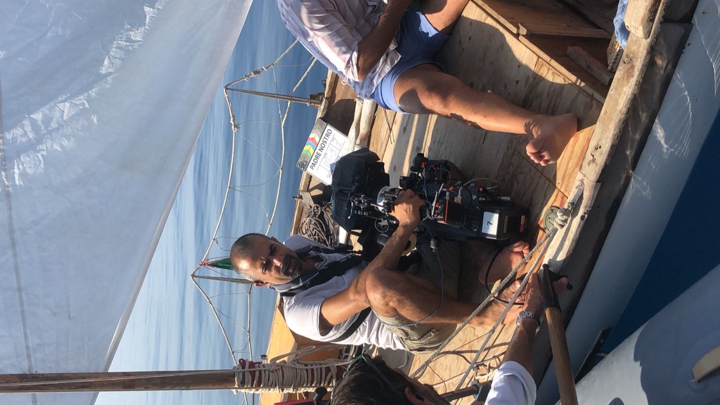 Riprese a bordo di una barca a vela per Padre Nostro